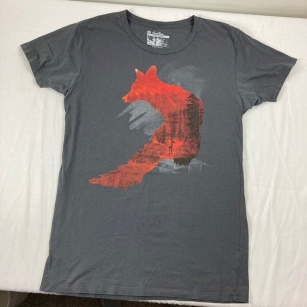 Girls Threadless Red Fox Tee Shirt Gray Red‎ XXL Girly